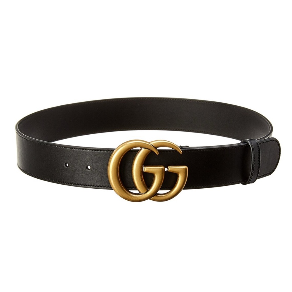 Authentic Gucci Buckle Black Leather Belt